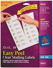 AVERY - 4" Long, Clear Shipping Label - For Inkjet Printers - Exact Tooling