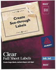 AVERY - 11" Long, Clear Shipping Label - For Inkjet Printers - Exact Tooling