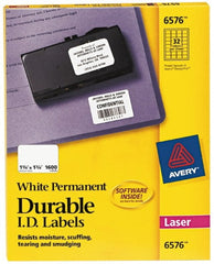 AVERY - 1-3/4" Long, White Paper Name Badge Labels - For Laser/Inkjet Printers - Exact Tooling