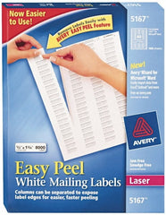 AVERY - 1-3/4" Long, White Paper Return Address Label - For Laser Printers - Exact Tooling