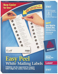 AVERY - 1" Wide x 4" Long, White Paper Shipping Label - For Laser Printers - Exact Tooling