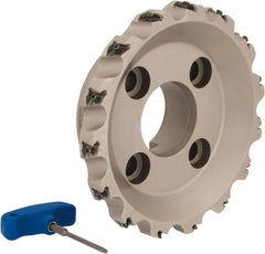 Iscar - 15 Inserts, 8" Cut Diam, 2-1/2" Arbor Diam, 0.492" Max Depth of Cut, Indexable Square-Shoulder Face Mill - 0/90° Lead Angle, 2-1/2" High, T490 LN.T 1306 Insert Compatibility, Series Helitang - Exact Tooling