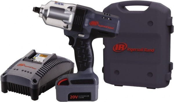 Ingersoll-Rand - 1/2" Drive 20 Volt Pistol Grip Cordless Impact Wrench & Ratchet - 1,900 RPM, 2,300 BPM, 780 Ft/Lb Torque, 1 Lithium-Ion Battery Included - Exact Tooling