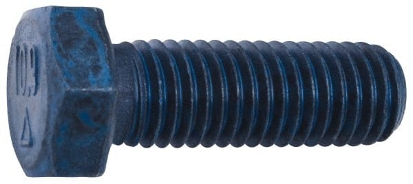 Metric Blue - M12x1.75mm Metric Coarse, 55mm Length Under Head Hex Head Cap Screw - Partially Threaded, Grade 10.9 Alloy Steel, 18mm Hex - Exact Tooling
