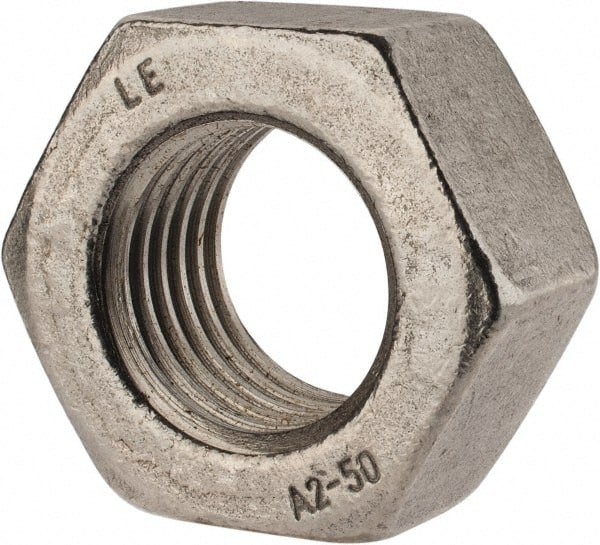 Value Collection - M36x4.00 Metric Coarse Stainless Steel Right Hand Hex Nut - 55mm Across Flats, 29mm High, Uncoated - Exact Tooling