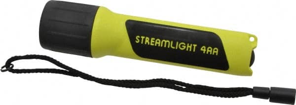 Streamlight - Xenon Bulb, 34 Lumens, Industrial/Tactical Flashlight - Black, Yellow Plastic Body, 4 AA Alkaline Batteries Included - Exact Tooling