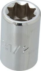 Proto - 1/2", 1/2" Drive, Standard Hand Socket - 8 Points, 1-7/16" OAL, Alloy Steel, Chrome Finish - Exact Tooling