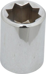 Proto - 5/8", 1/2" Drive, Standard Hand Socket - 8 Points, 1-1/2" OAL, Alloy Steel, Chrome Finish - Exact Tooling