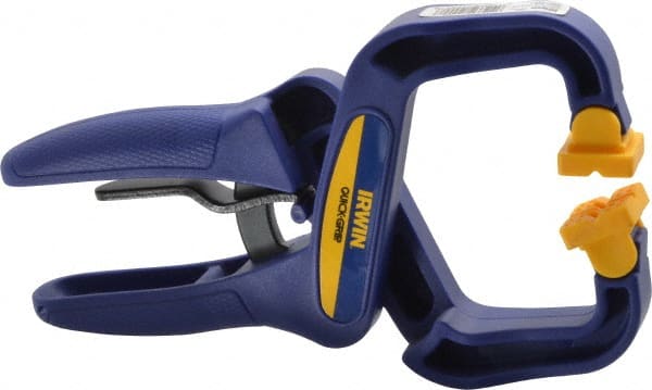 Irwin - 2" Jaw Opening Capacity, 2" Throat Depth, Spring Clamp - 50 Lb Clamping Pressure, 7-1/2" OAL - Exact Tooling