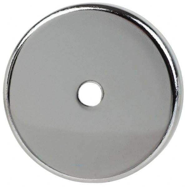 Mag-Mate - 7 Lb Max Pull Force, 3/16" Overall Height, 1-13/64" Diam, Ceramic Cup Magnet - Bolt & Nut Style, Chrome Plated - Exact Tooling