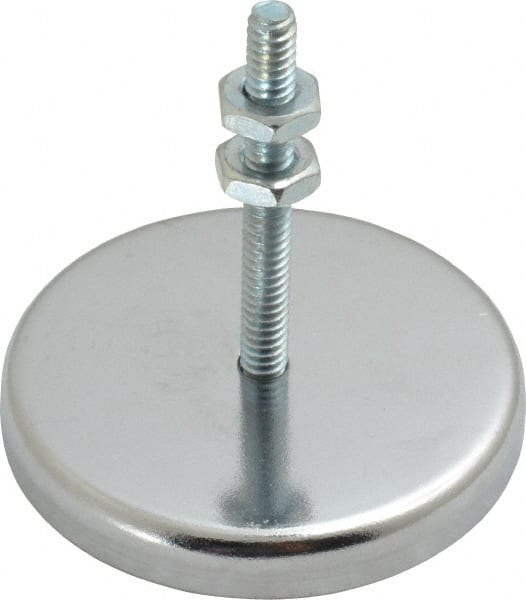 Mag-Mate - 19 Lb Max Pull Force, 5/16" Overall Height, 2-1/32" Diam, Ceramic Cup Magnet - Bolt & Nut Style, Chrome Plated - Exact Tooling