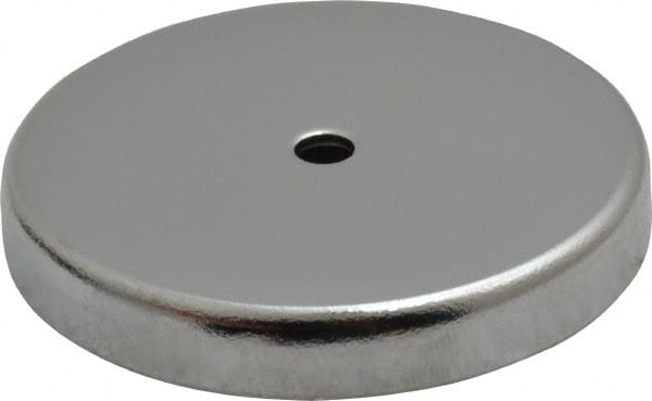 Mag-Mate - 2.03" Diam, 5/16" Cup Height, 5/16" Overall Height, 47.5 Lb Average Pull Force, 47.5 Lb Max Pull Force, Neodymium Rare Earth Cup Magnet - Through Hole Style, 3/16" Cup ID, 7/16" Magnet ID, Galvanized - Exact Tooling