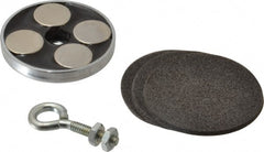 Mag-Mate - 2.03" Diam, 5/16" Cup Height, 1-13/16" Overall Height, 74 Lb Average Pull Force, 74 Lb Max Pull Force, Neodymium Rare Earth Cup Magnet - Loop Style, 1/2" Loop ID, Galvanized - Exact Tooling