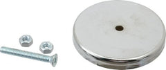 Mag-Mate - 47.5 Lb Max Pull Force, 2.18" Overall Height, 3.18" Diam, Ceramic Cup Magnet - Bolt & Nut Style, Chrome Plated - Exact Tooling