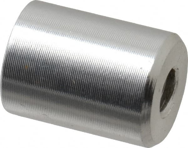 Mag-Mate - 8-32 Thread, 3/8" Diam, 1/2" High, 0.65 Lb Average Pull Force, Neodymium Rare Earth Pot Magnet - 1/4" Tapped Hole Depth, Nickel Plated, Aluminum Insulated - Exact Tooling
