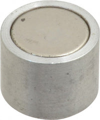 Mag-Mate - 10-24 Thread, 5/8" Diam, 1/2" High, 2.18 Lb Average Pull Force, Neodymium Rare Earth Pot Magnet - 1/4" Tapped Hole Depth, Nickel Plated, Aluminum Insulated - Exact Tooling