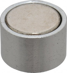 Mag-Mate - 10-24 Thread, 3/4" Diam, 1/2" High, 3 Lb Average Pull Force, Neodymium Rare Earth Pot Magnet - 1/4" Tapped Hole Depth, Nickel Plated, Aluminum Insulated - Exact Tooling