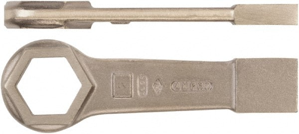 Ampco - 1-5/8" 6 Point Striking Box Wrench - Single End, 8-3/4" OAL, Aluminum Bronze - Exact Tooling