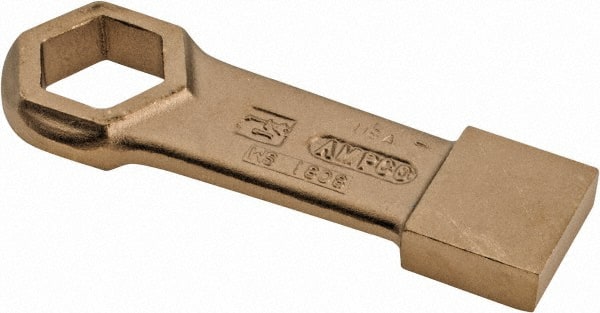 Ampco - 1-1/4" 6 Point Striking Box Wrench - Single End, 6-1/2" OAL, Aluminum Bronze - Exact Tooling