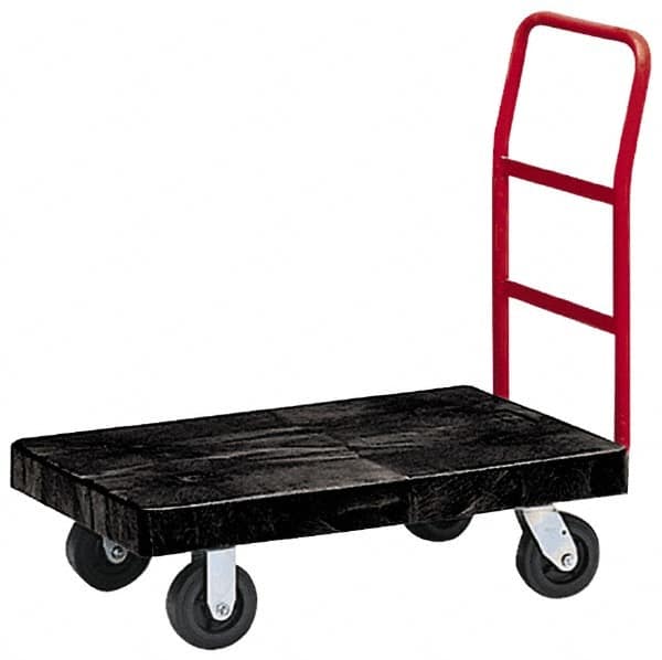 Rubbermaid - 1,000 Lb Capacity Structural Foam/Steel Platform Truck - Structural Foam Deck, 24" OAW, Rubber Casters - Exact Tooling