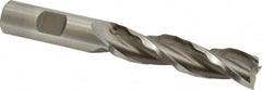 Weldon - 5/8" Diam, 2-1/2" LOC, 3 Flute High Speed Steel Roughing & Finishing Square End Mill - Uncoated, 4-5/8" OAL, 5/8" Shank Diam, Weldon Shank, 30° Helix, Centercutting - Exact Tooling