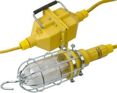 Woodhead Electrical - 120 VAC, 100 Watt, Electric, Incandescent Portable Handheld Work Light - 10' Cord, 1 Head, 1,000 Lumens, Zinc-Plated Steel, 120.65mm Wide x 457.2mm High - Exact Tooling