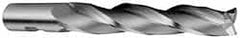 Made in USA - 0.5° Taper Angle per Side, 5/8" Small End Diam, 3-1/4" LOC, High Speed Steel 3 Flute Tapered Square End Mill - 5-1/2" OAL, 5/8" Shank Diam, Spiral Flute - Exact Tooling