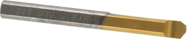 Carmex - 0.04" Groove Width, 0.24" Min Hole Diam, 7/8" Max Hole Depth, Face Grooving Tool - 0.06" Projection, 2" OAL, Solid Carbide, TiN Finish - Exact Tooling