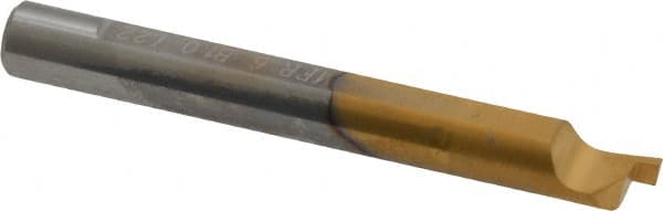 Carmex - 0.04" Groove Width, 0.31" Min Hole Diam, 7/8" Max Hole Depth, Face Grooving Tool - 0.06" Projection, 2" OAL, Solid Carbide, TiN Finish - Exact Tooling