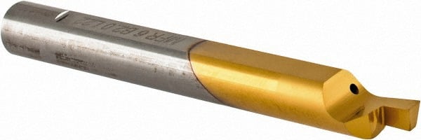 Carmex - 0.08" Groove Width, 0.31" Min Hole Diam, 7/8" Max Hole Depth, Face Grooving Tool - 0.12" Projection, 2" OAL, Solid Carbide, TiN Finish - Exact Tooling