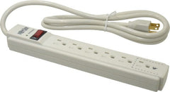 Tripp-Lite - 6 Outlets, 120 Volts, 15 Amps, 6' Cord, Power Outlet Strip - Free Hanging, Keyhole Mount, 5-15P NEMA Configuration, 10.8" Strip, UL1449 3rd Edition - Exact Tooling