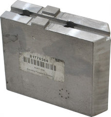 H & R Manufacturing - Tongue & Groove Attachment, Square Soft Lathe Chuck Jaw - Steel, 1-3/4" Btw Mount Hole Ctrs, 3-15/16" Long x 1-1/4" Wide x 3-3/8" High, 5/16" Groove - Exact Tooling