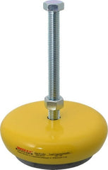 Gibraltar - 500 Lb Capacity, 1/2-13 Thread, Zinc Stud, Machine Socket Mount Leveling Mount - 127mm Stud Length, 127mm Base Diam, Elastomer Pad - Exact Tooling