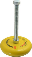 Gibraltar - 4,200 Lb Capacity, 3/4-10 Thread, Zinc Stud, Machine Socket Mount Leveling Mount - 203.2mm Stud Length, 152.4mm Base Diam, Elastomer Pad - Exact Tooling