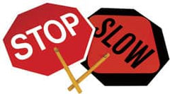 NMC - "Stop", 18" Wide x 18" High, Plastic Stop & Yield Signs - Octagon, Handheld Mount - Exact Tooling