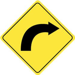 NMC - "Left Arrow", 24" Wide x 24" High, Aluminum Traffic Control Signs - 0.08" Thick, Black on Yellow, High Intensity Reflectivity, Diamond, Post Mount - Exact Tooling