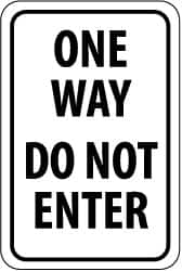 NMC - "Caution - Drive Slowly", 12" Wide x 18" High, Aluminum Traffic Control Signs - 0.08" Thick, Black on White, High Intensity Reflectivity, Rectangle, Post Mount - Exact Tooling