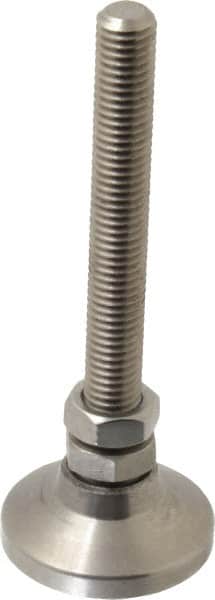 Gibraltar - 1/2-13 Bolt Thread, Studded Pivotal Stud Mount Leveling Pad & Mount - 5,000 Max Lb Capacity, 1-7/8" Base Diam - Exact Tooling