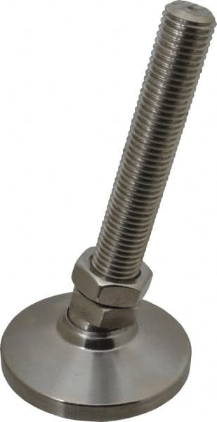 Gibraltar - 1-8 Bolt Thread, Studded Pivotal Stud Mount Leveling Pad & Mount - 22,000 Max Lb Capacity, 4" Base Diam - Exact Tooling