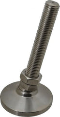 Gibraltar - 1-8 Bolt Thread, Studded Pivotal Stud Mount Leveling Pad & Mount - 22,000 Max Lb Capacity, 4" Base Diam - Exact Tooling