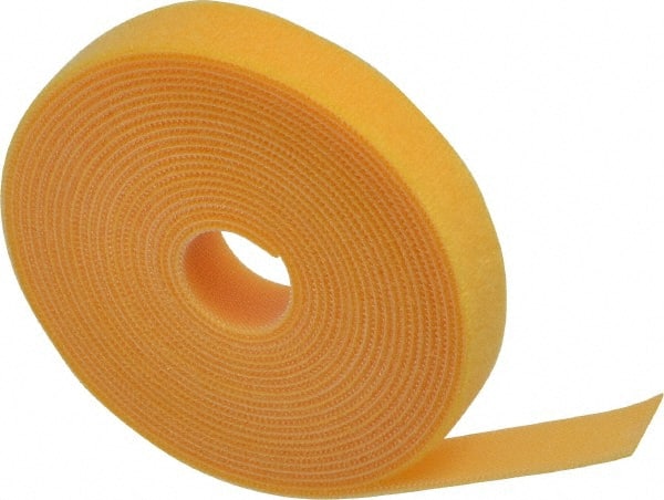 SpeedTech - 15' Long Yellow Nylon & Polyethylene Hook & Loop Strap - 50 Lb Tensile Strength - Exact Tooling