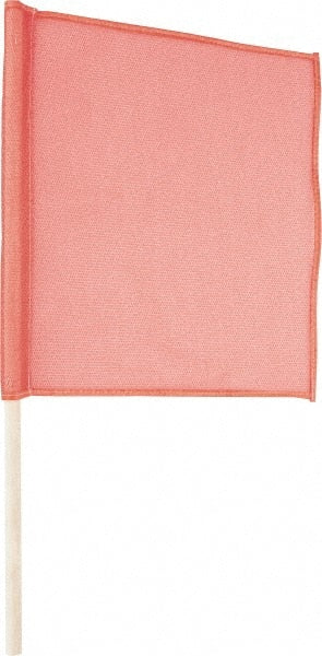 NMC - 18 Inch Wide x 18 Inch High Vinyl Mesh Warning Flag - 30 Inch Overall Height, 3/4 Inch Dowel Handle, Orange - Exact Tooling