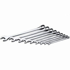 SK - 9 Piece, 1/4 to 3/4", Combination Wrench Set - Inch System of Measurement, Chrome Finish - Exact Tooling