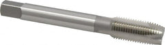 OSG - M12x1.25 Metric Fine, 3 Flute, Bright Finish, High Speed Steel Spiral Point Tap - Plug Chamfer, Right Hand Thread, 3-3/8" OAL, 1-21/32" Thread Length, 0.367" Shank Diam, Series 142 - Exact Tooling