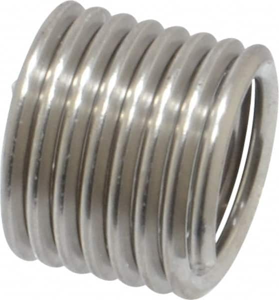 Recoil - M8x1.25 Metric Coarse, 12" OAL, Free Running Helical Insert - 7-3/8 Free Coils, Tanged, Stainless Steel, 1-1/2D Insert Length - Exact Tooling
