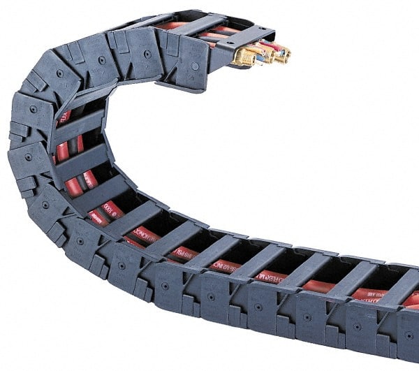 Hubbell Workplace - 1 Ft. Long, Nylon, Flip Top Cable and Hose Carrier - 1-1/2 Inch Inside Width x 1 Inch Inside Height, 2.12 Inch Outside Width x 1.62 Inch Outside Height, 1.91 Inch Bend Radius - Exact Tooling