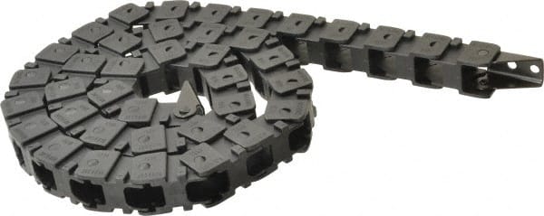 Hubbell Workplace - 3 Ft. Long, Nylon, Fixed Open Cable and Hose Carrier - 0.59 Inch Inside Width x 3/4 Inch Inside Height, 1.03 Inch Outside Width x 1 Inch Outside Height, 1.43 Inch Bend Radius - Exact Tooling