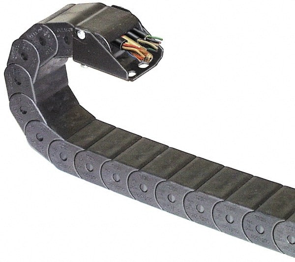 Hubbell Workplace - 1 Ft. Long, Nylon, Enclosed Cable and Hose Carrier - 4-1/2 Inch Inside Width x 2 Inch Inside Height, 5.55 Inch Outside Width x 2-3/4 Inch Outside Height, 5.88 Inch Bend Radius - Exact Tooling