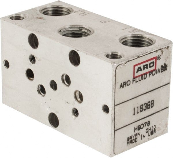 ARO/Ingersoll-Rand - 1/8" Solenoid Valve Manifold Subbase - Use with Sierra 15mm Solenoid Valves - Exact Tooling