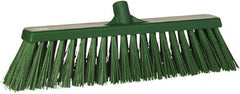 Vikan - 19" Heavy Duty Synthetic Push Broom - 2" Bristle Length, Plastic Block, European Threaded Handle Connection - Exact Tooling